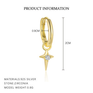 E4800-gold color/single / 925 silver