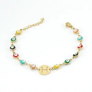E414-Gold Cross Bracelet-KN0248-H / 18k gold plating
