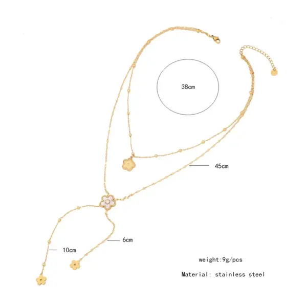 Wholesale Simple Style Flower Butterfly Stainless Steel Plating 18K Gold Plated Pendant Necklace