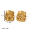 Wholesale PVD Coated Real Gold Plated Shell 304 Stainless Steel Retro Waterproof Non Tarnish Ear Studs