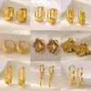 Wholesale Copper Geometric Electroplating Stone-Free 18K Real Gold Plated Casual Style Elegant Simple Style Earrings