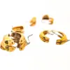 Wholesale 1 Pair Simple Style Solid Color Plating Stainless Steel 18k Gold Plated Ear Studs