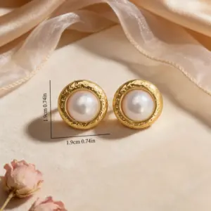 Gold Pearl Earrings16