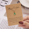 Wholesale Christmas Wish Painting Oil Paper Card Necklace
