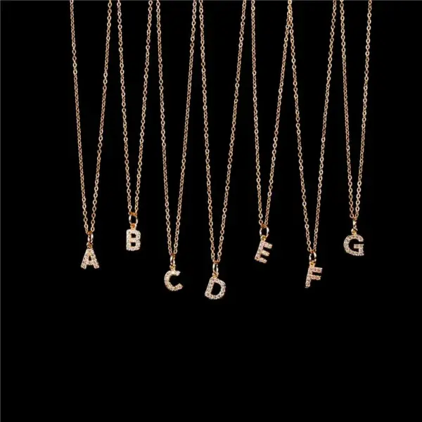 Wholesale Jewelry Fashion Letter Copper Diamond Necklace