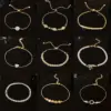 Wholesale Copper Beaded Plating Inlay Heart Shape Flower Bow Knot Pearl Zircon Bracelets