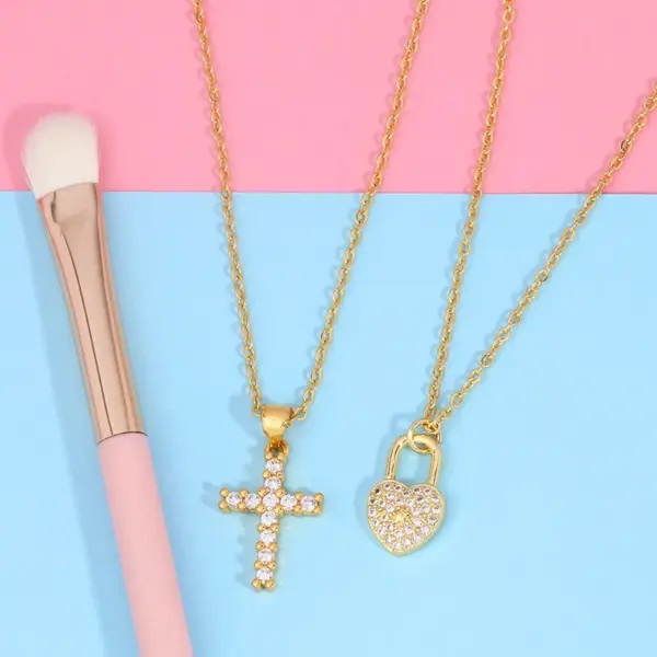 Wholesale Copper Plating Cross Necklace