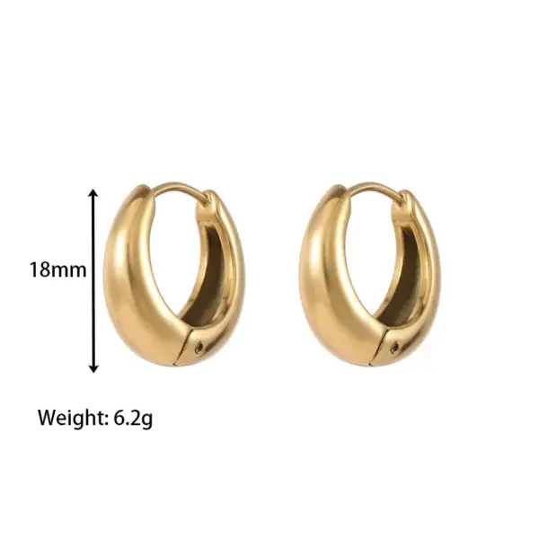 Wholesale PVD Coated 18K Gold Platinum Real Gold Plated Geometric 304 Stainless Steel Vintage Style Simple Style Waterproof Non Tarnish Earrings