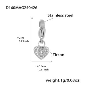 D160-steel color love zircon pendant