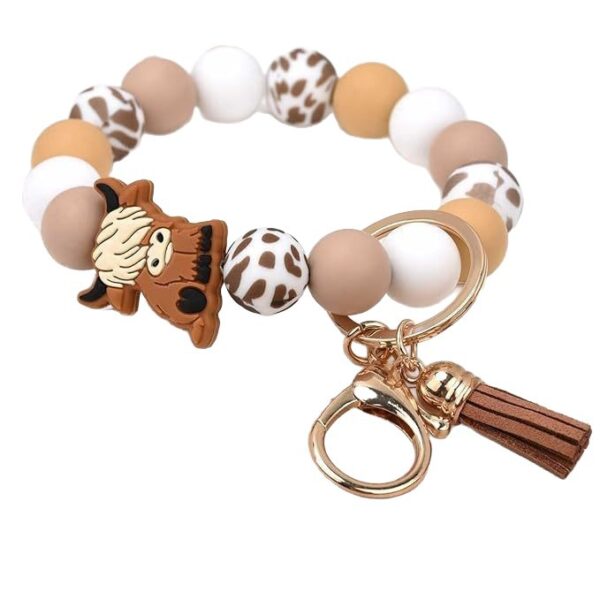 oly-a1c513f82f94356fa6235c726b15e20a Wholesale Handmade Daisy Silicone Bead Bracelet Pendant Wristlet Keychain