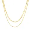 Wholesale 201 Stainless Steel Solid Color PVD Coated Real Gold Plated 18K Gold Modern Style Simple Style Streetwear Waterproof Non Tarnish Cable Chain Lobster Trigger Clasp Closure Gold Silver Double Layer Necklaces