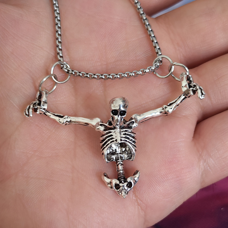 Wholesale Independent Site Cross-Border New Product Punk Style Skull Necklace Independent Site Fashion Retro Jewelry Pendant