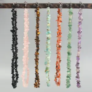 Wholesale Vacation Irregular Geometric Natural Stone Crystal Handmade Necklace