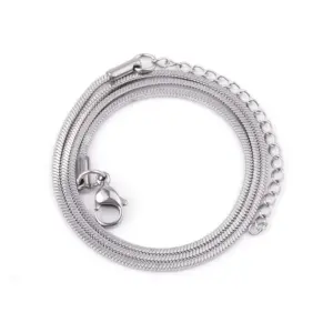 Silver / 1.2mm * 45cm Long 5cm (Square Snake Chain)