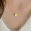 PVD Coated Real Gold Plated 18K Gold Heart Shape 304 Stainless Steel Simple Style Waterproof Non Tarnish 304 Stainless Steel Pendant Necklace