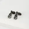 Wholesale PVD Coated 18K Gold Real Gold Plated Cello 304 Stainless Steel Simple Style Waterproof Non Tarnish Ear Studs