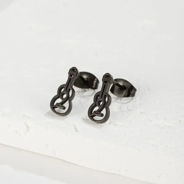 Wholesale PVD Coated 18K Gold Real Gold Plated Cello 304 Stainless Steel Simple Style Waterproof Non Tarnish Ear Studs