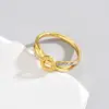 Wholesale PVD Coated Real Gold Plated 14K Gold Geometric 304 Stainless Steel Retro Classic Style Waterproof Non Tarnish Rings
