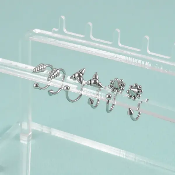 1 Piece Lip Rings Casual Simple Style Solid Color 304 Stainless Steel Plating