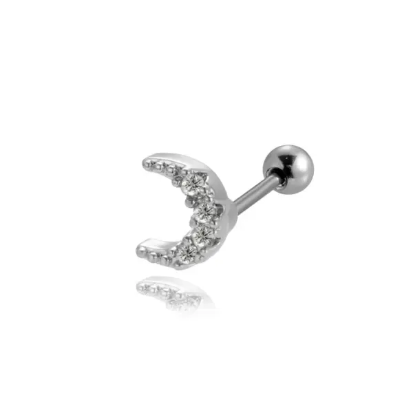 1 Piece Ear Cartilage Rings & Studs Vintage Style French Style Simple Style Moon Heart Shape Butterfly 316L Stainless Steel Copper Waterproof Non Tarnish Surgical Steel Zircon