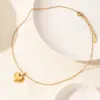 Wholesale PVD Coated Real Gold Plated 18K Gold Heart Shape 304 Stainless Steel Elegant Cute Waterproof Non Tarnish Pendant Necklace