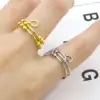 Retro Round Stainless Steel Copper Rings 1 Piece