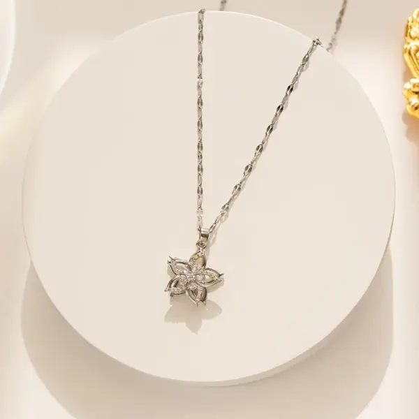 Wholesale PVD Coated Real Gold Plated Hexagram Stainless Steel Simple Style Waterproof Non Tarnish Titanium Steel Pendant Necklace