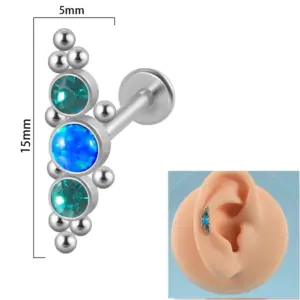 A Curved Cluster Op05 Blue Zirconium / Stainless Steel 1.2x10mm