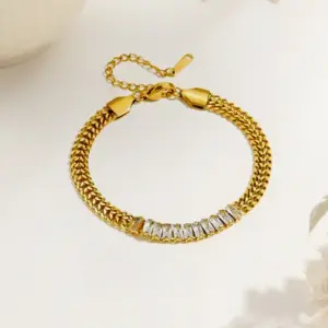 【XKB0030】White Diamond Bracelet / Gold