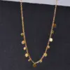 Wholesale PVD Coated 18K Real Gold Plated Conical Rectangle 304 Stainless Steel Waterproof Non Tarnish Inlay Inlaid Necklace