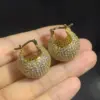 Wholesale Hip-hop Ball Copper Plating Inlay Zircon Earrings 1 Pair