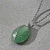 Wholesale Fashion Water Drop Shaped Natural Stone Pendant Winding Stainless Steel Chain Necklace