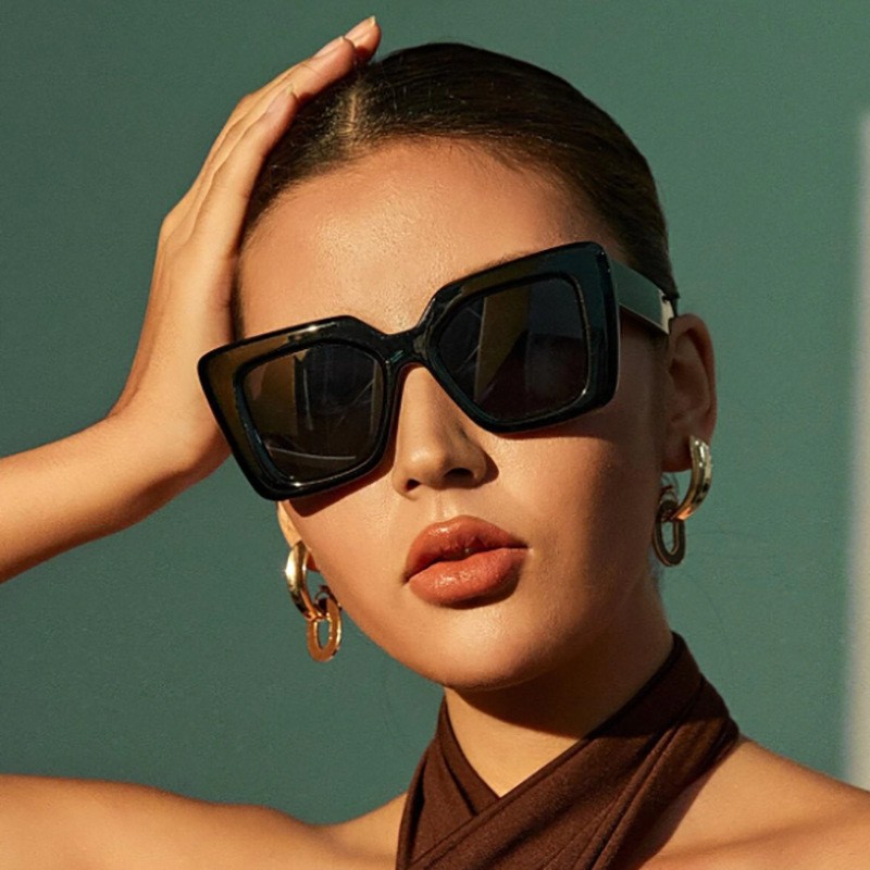 Wholesale Large Frame Simple Fashion Square Sunglasses Female Ins pular Street Photography Sunglasses European and American Cross-Border Trendy Sungla