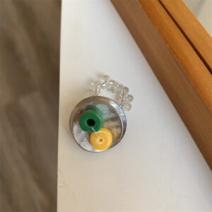 B yellow green beaded