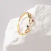 Wholesale Fashion Star Fish Tail Copper Gold Plated Zircon Open Ring 1 Piece