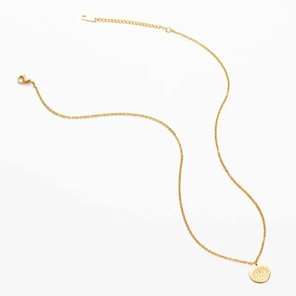 PVD Coated 14K Gold Real Gold Plated Geometric 304 Stainless Steel Waterproof Non Tarnish 304 Stainless Steel Pendant Necklace