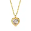 Wholesale PVD Coated 18K Gold Real Gold Plated Heart Shape 304 Stainless Steel Sweet Waterproof Non Tarnish 304 Stainless Steel Pendant Necklace