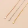 Wholesale 304 Stainless Steel Square PVD Coated Zircon 18K Real Gold Plated Simple Style Waterproof Non Tarnish Inlay Pendant Necklace