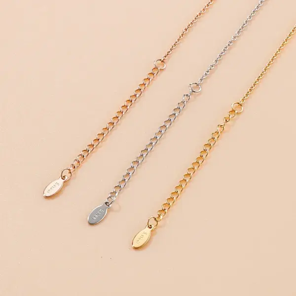 Wholesale 304 Stainless Steel Square PVD Coated Zircon 18K Real Gold Plated Simple Style Waterproof Non Tarnish Inlay Pendant Necklace