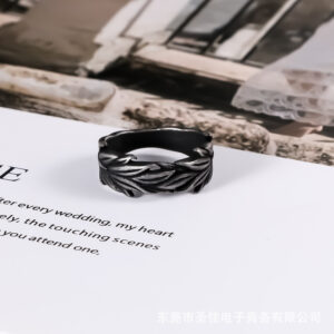 oly-a219fd054465c481c1cd975a6a7da261 Wholesale in stock Retro Men's Ring Distinctive Distressed Plant Wheat Ear Boys Titanium Steel Ring Advanced Sense SA1174