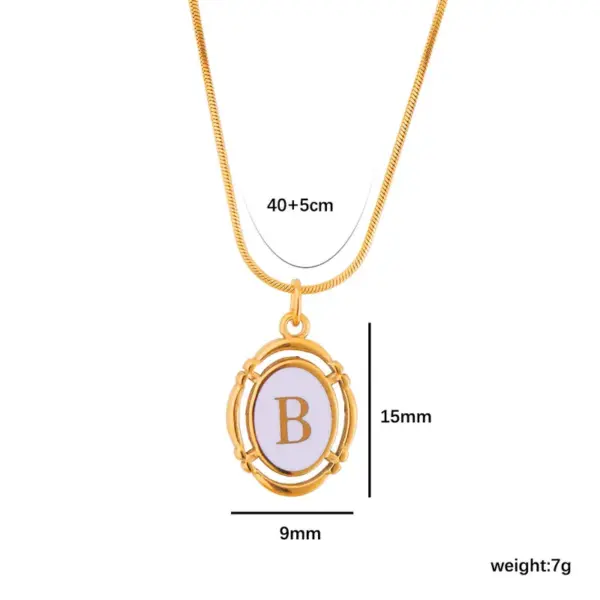 Wholesale PVD Coated Letter Stainless Steel Classic Style Waterproof Non Tarnish 304 Stainless Steel Pendant Necklace