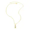 Wholesale Cute Fashion Simple Style Cartoon Character Mermaid Copper Plating Inlay Zircon 18k Gold Plated Necklace