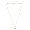 Wholesale Fashion Letter Copper Gold Plated Zircon Necklace