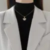 Wholesale Jewelry Cute Simple Style Commute Little Bear Titanium Steel Copper Zircon Gold Plated Inlay Cable Chain Jewelry Set