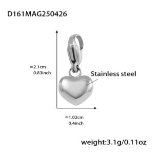 D161-2 steel color love pendants