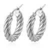 Wholesale Luxurious Stainless Steel Twisted Huggie Earrings For Women Gold Plated Round Fashionable Versatile Ear Jewelry