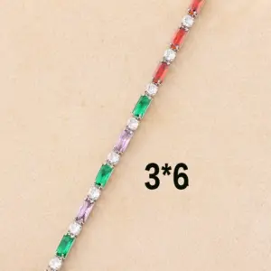 3*6 + 3mm Colorful Crystals-White gold color