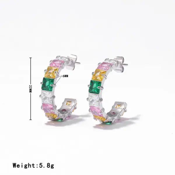 Wholesale Ion Plating (IP) 18K Gold Platinum Real Gold Plated Geometric 304 Stainless Steel Elegant Sweet Commute Waterproof Non Tarnish Earrings