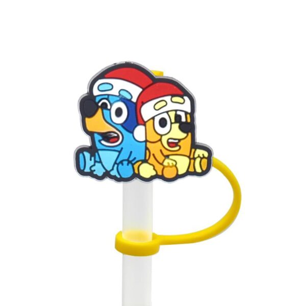 oly-a24f90865b2ce30af0e4c04c957ab1fc Wholesale Cute Cartoon Brue Puppy Straw Cap Silicone Straw Dust Cover Party Decoration Personalized Drink Straw Stopper
