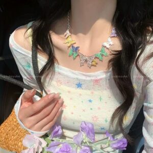 Colorful butterfly necklace
